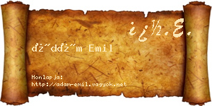 Ádám Emil névjegykártya