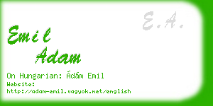 emil adam business card